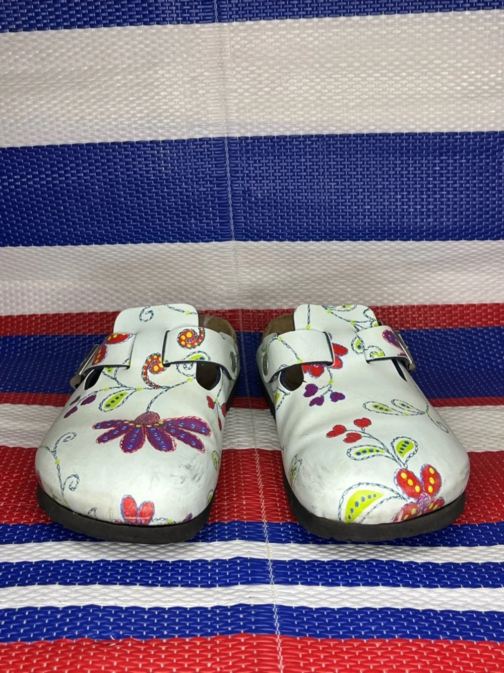 Floral Birkenstock Papillio Boston Clogs Shoes - Women’s Size 7 Sandals - Picture 7 of 12